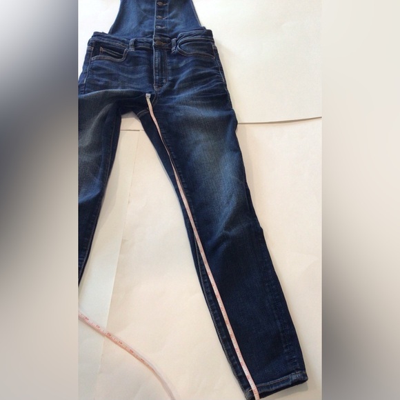 American Eagle Womens Size 6 Reg Jegging Overall Bib Overalls Blue Jeans Stretch - Picture 8 of 16